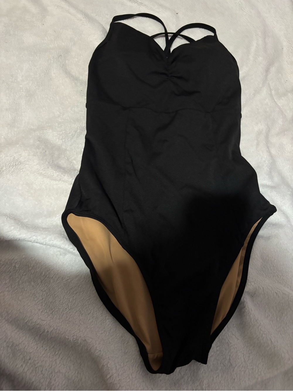 Black Strappy-Back One-Piece leotard